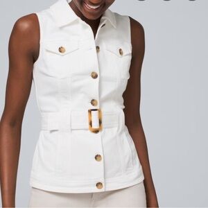 White House Black Market White Belted Vest